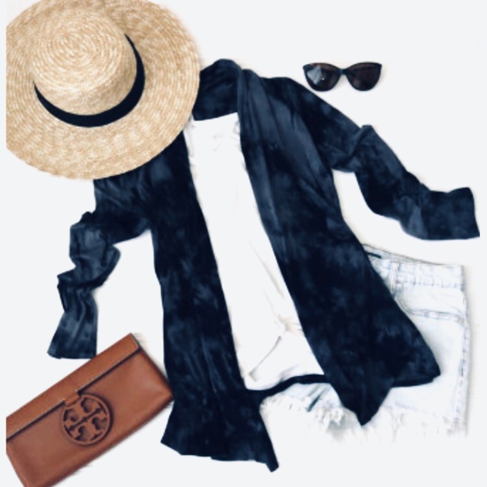 🥳HPx3🥳 1 2XL Left 🖤 Tie Dye 💜Dark-Purply Bluish/Gray Cardigan - Picture 4 of 9